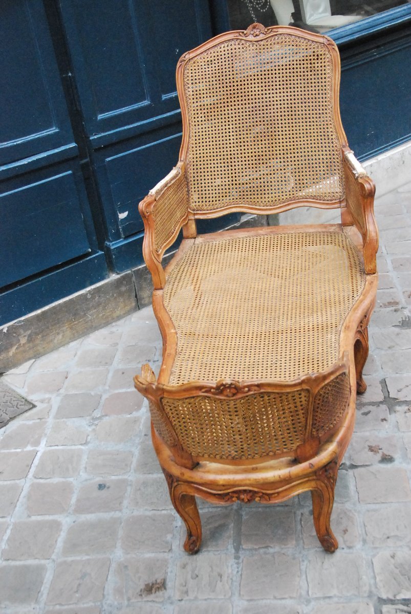 Belle Chaise Longue En Bois Naturel D époque Louis XV .xviii-photo-3