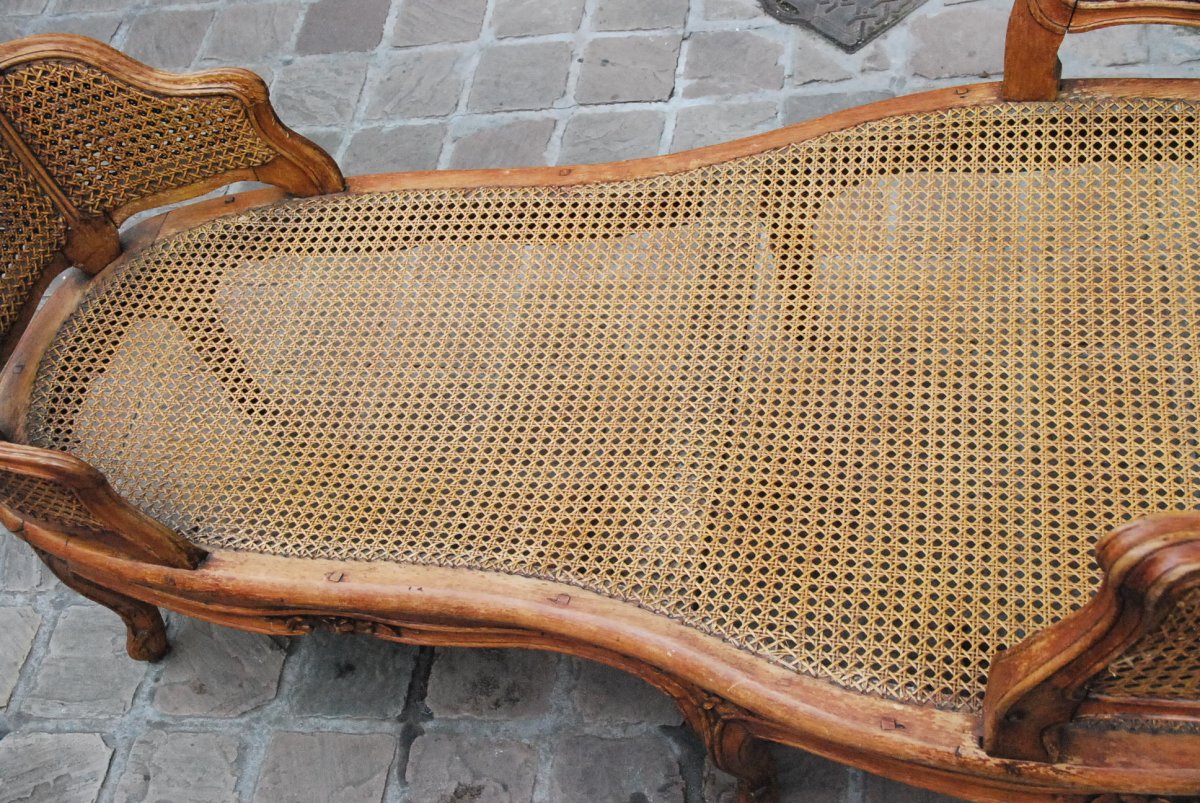 Beautiful Chaise Longue In Natural Wood D Louis XV .xviii-photo-4