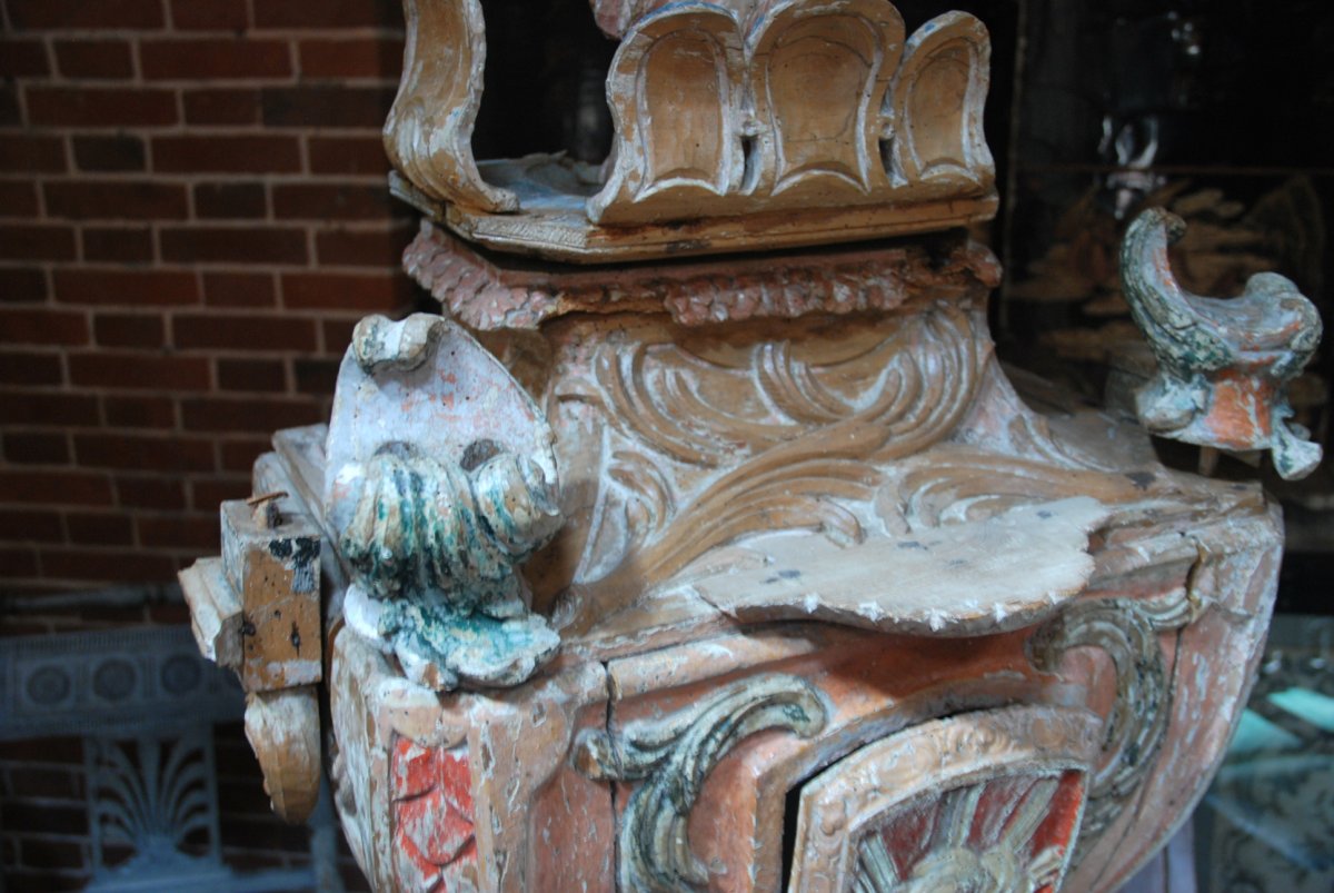 Important Tabernacle En Bois Sculpté Et Peint D époque Louis XIV Du XVII-photo-3