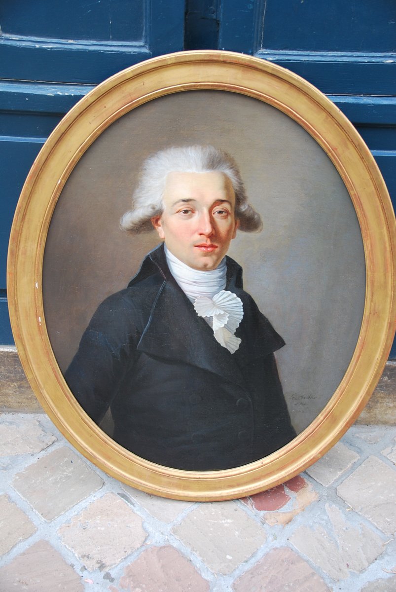 Portrait D Homme D époque Louis XVI .signé De :le Barbier-photo-3
