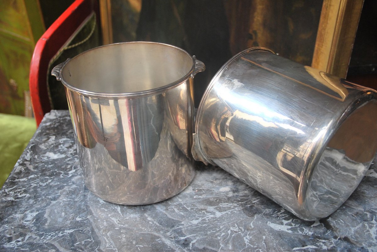 Pair Of Seals In Silver Metal From XVIII-photo-2