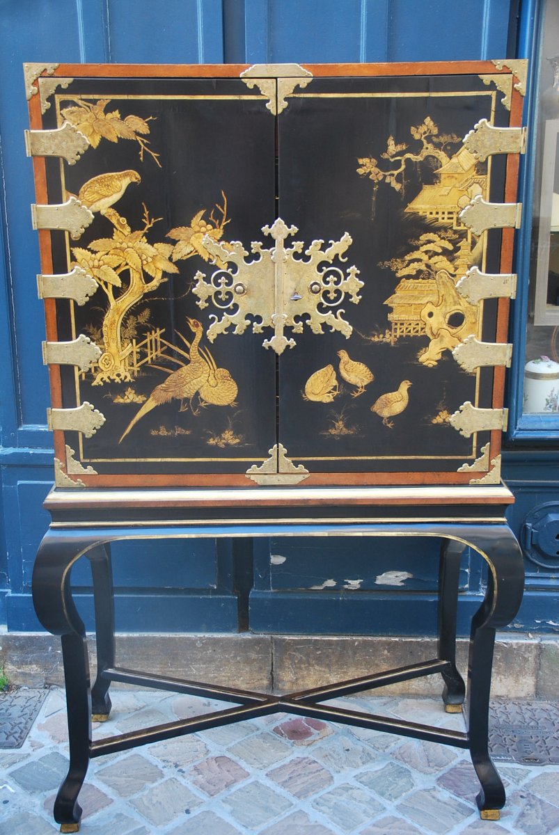 Rare Cabinet En Laque du Japon XIX -photo-2