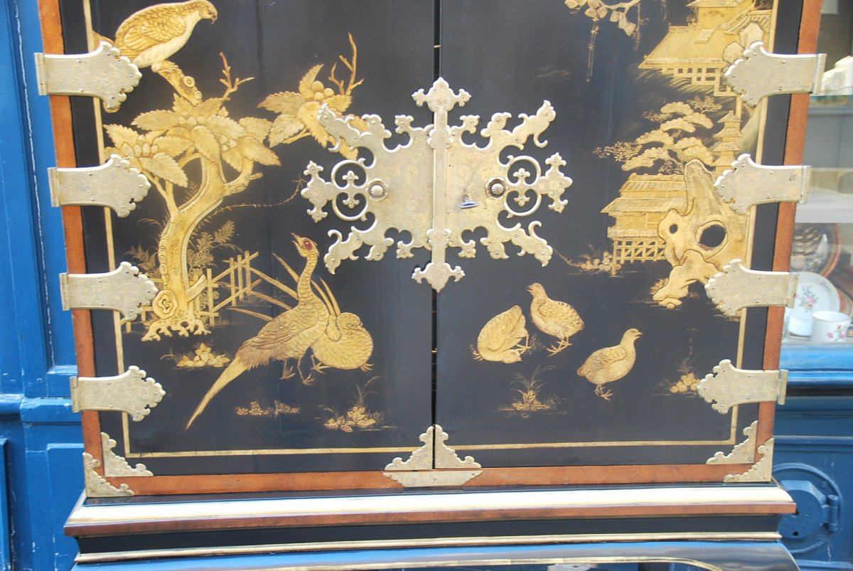 Rare Cabinet In Japanese Lacquer XIX-photo-2