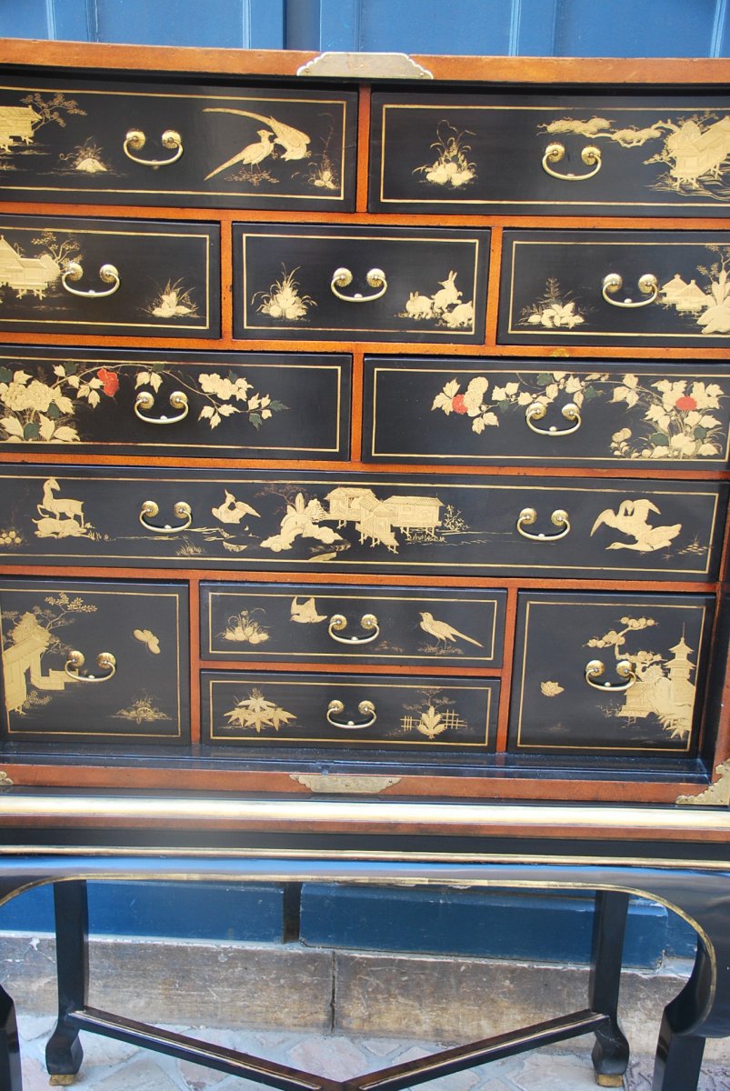 Rare Cabinet In Japanese Lacquer XIX-photo-3