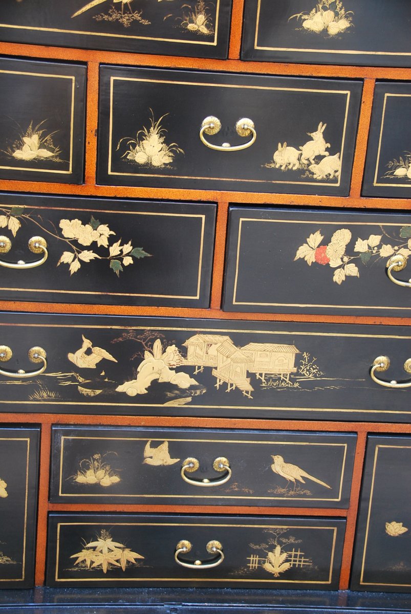 Rare Cabinet In Japanese Lacquer XIX-photo-4