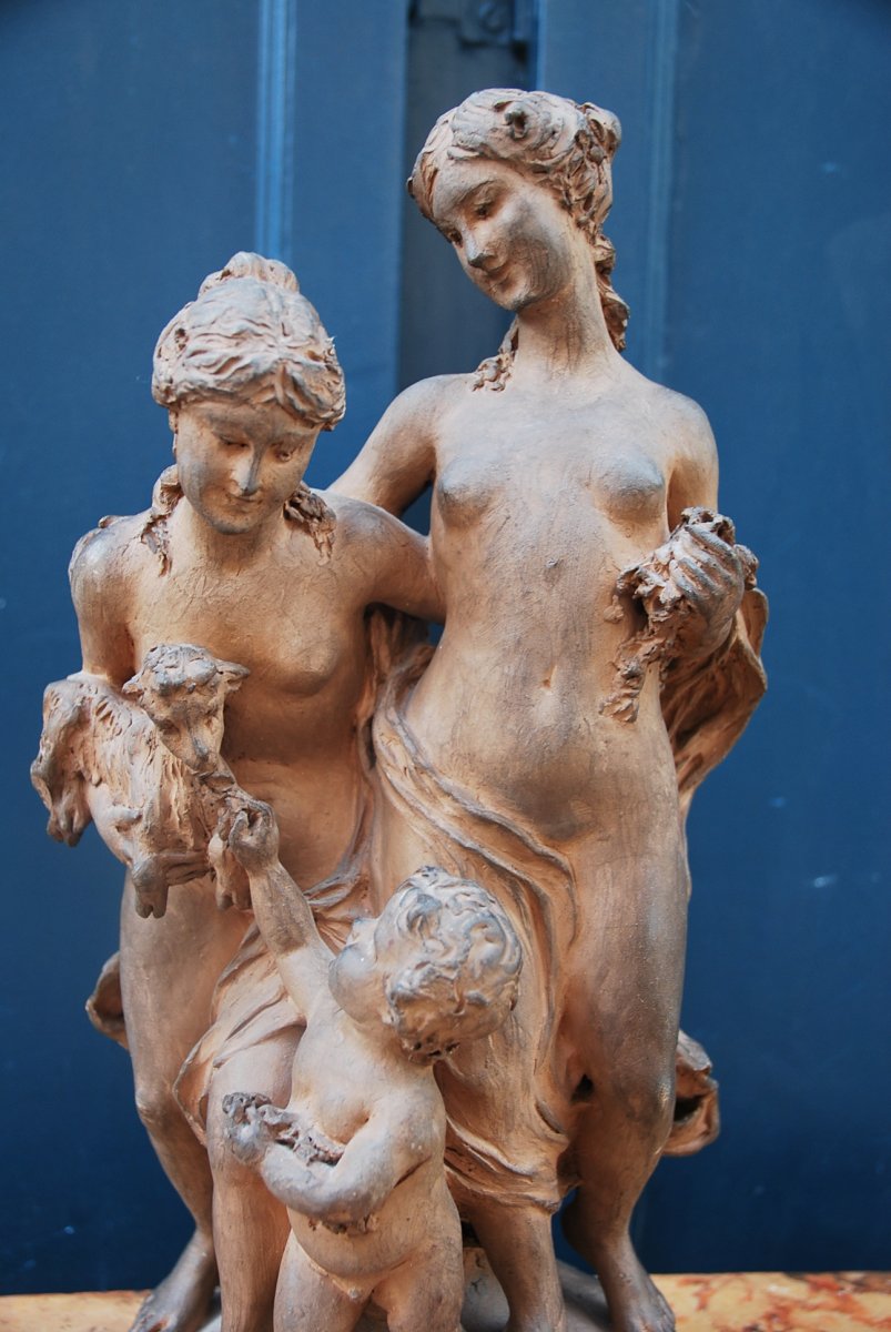 Original Terracotta Women In Antique L-photo-2