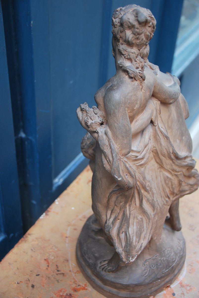 Original Terracotta Women In Antique L-photo-8