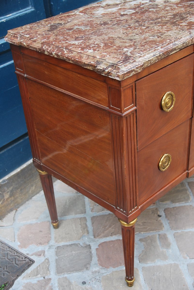 Elegant Mahogany Commode Stamped From Schey Louis XVI Period