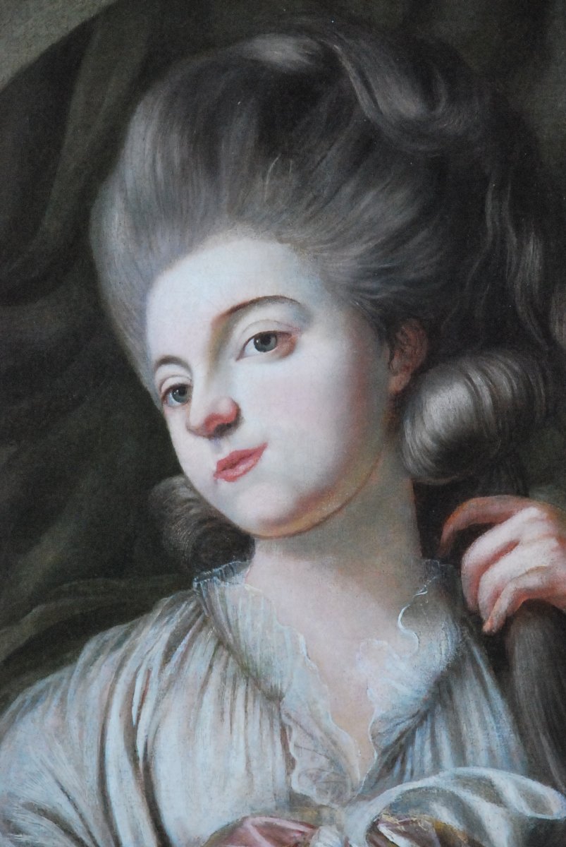 Huile Sur Toile Jeune Femme à Sa Toilette époque Louis XVI ; XVIII-photo-4