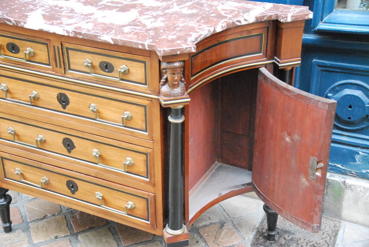 Mahogany Commode D Consulate Period Attributed To Molitor-photo-4