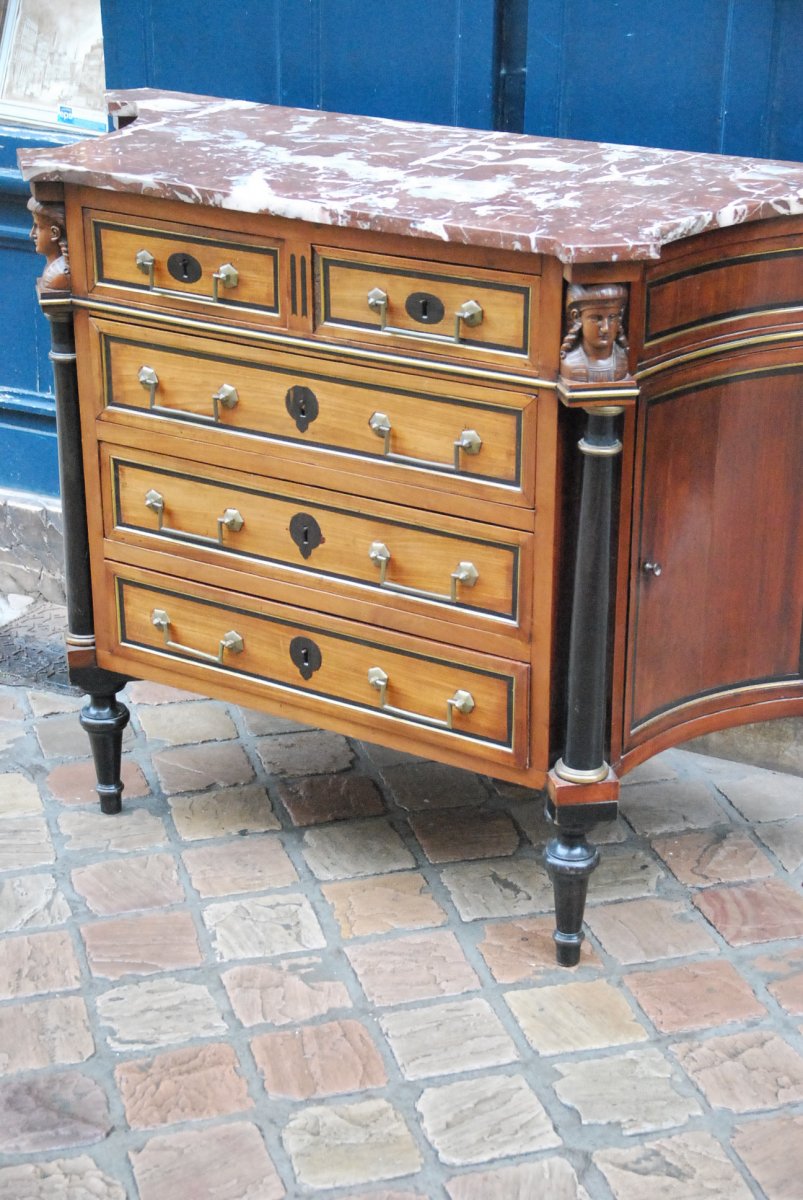 Mahogany Commode D Consulate Period Attributed To Molitor-photo-1