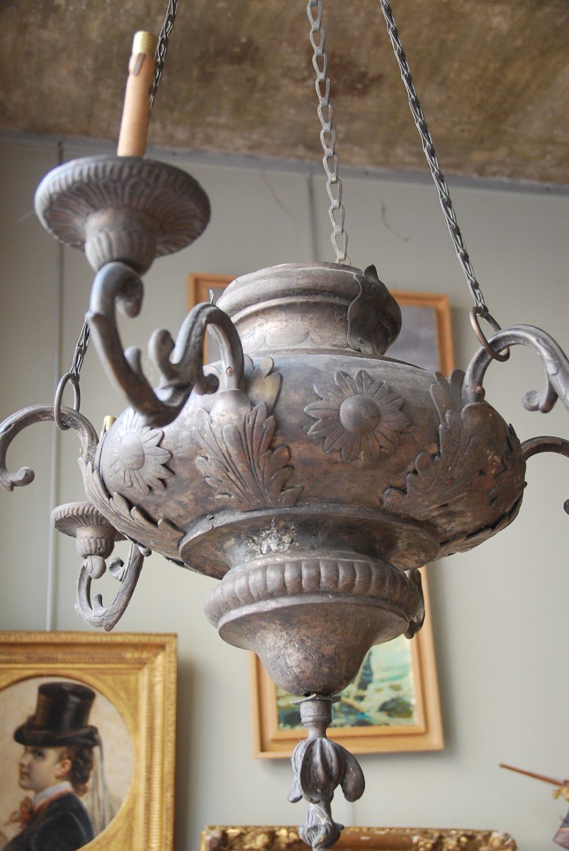 Eighteenth Plated Metal Chandelier-photo-4