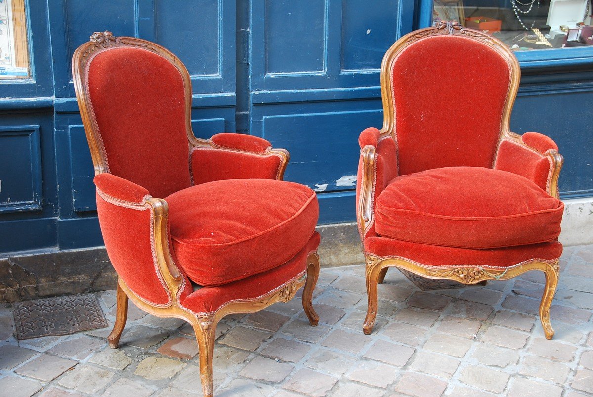 Pair Of Bergères In Cabriolet D Louis XV-photo-4