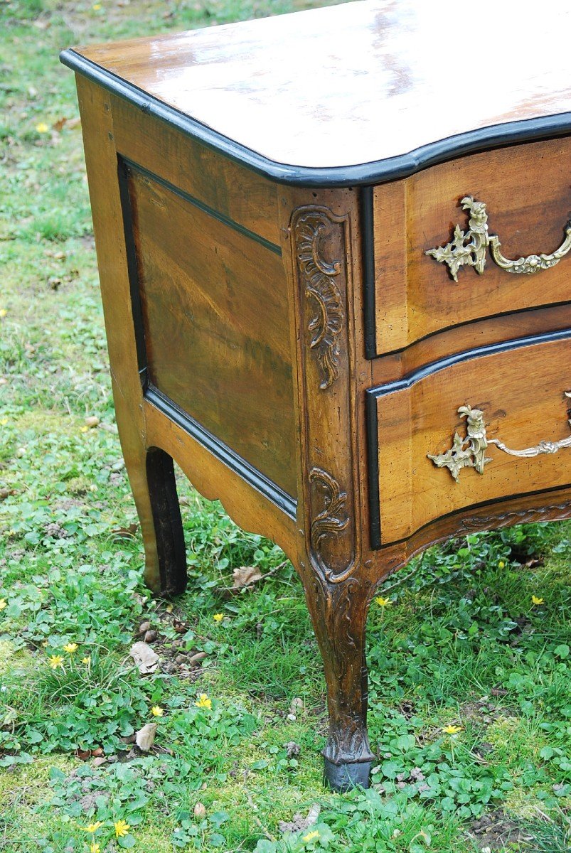 Importante Commode En Noyer Par Hache , époque Louis XV-photo-4