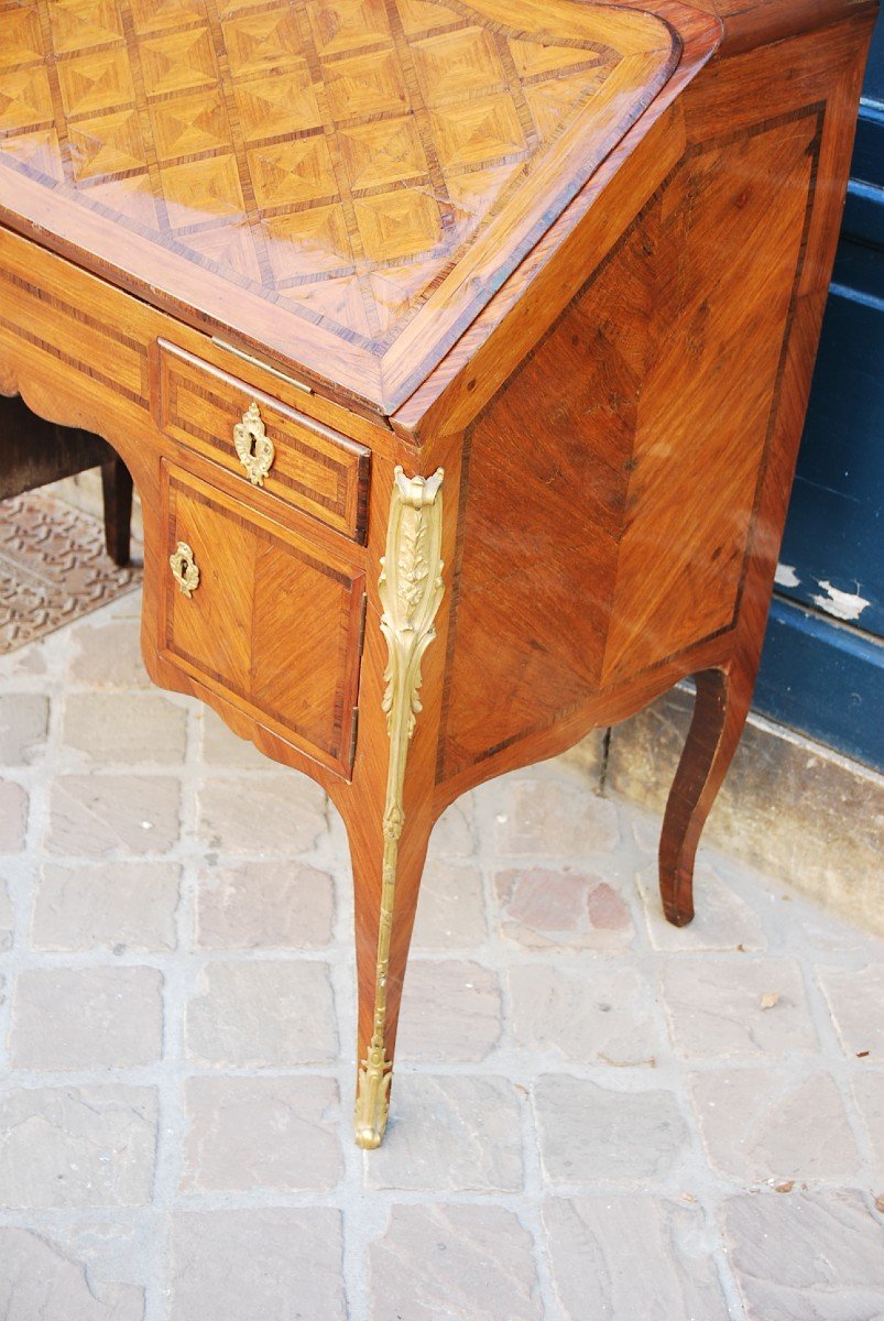 Sloping Coffered Desk Attributed To Pierre II Migeon Louis XV Period-photo-4