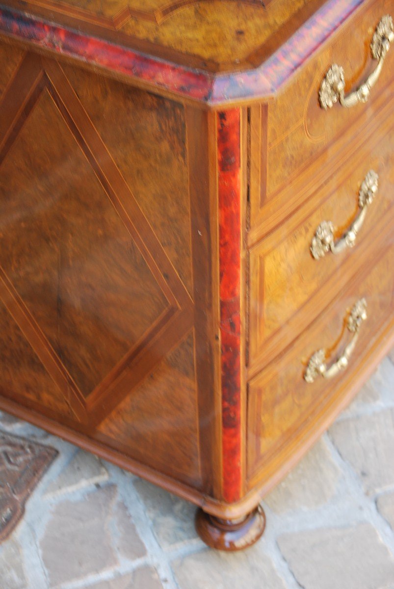 Commode D Louis XIV In Loupe Veneer D Orme-photo-3