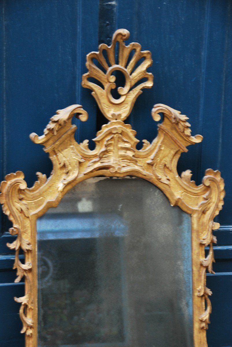 Golden Wood Mirror Piedmont, Italy XVIII-photo-2