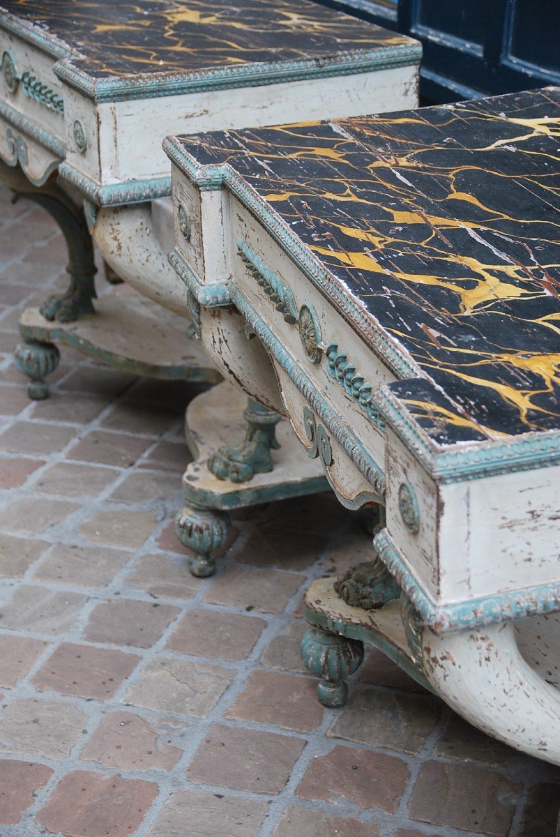 Elegant Pairs Of Italian Consoles D Directoire Period End XVIII-photo-4