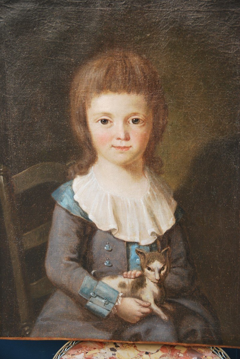 Charming Portrait Of The Young Nouel De Latouche End Of XVIII-photo-2