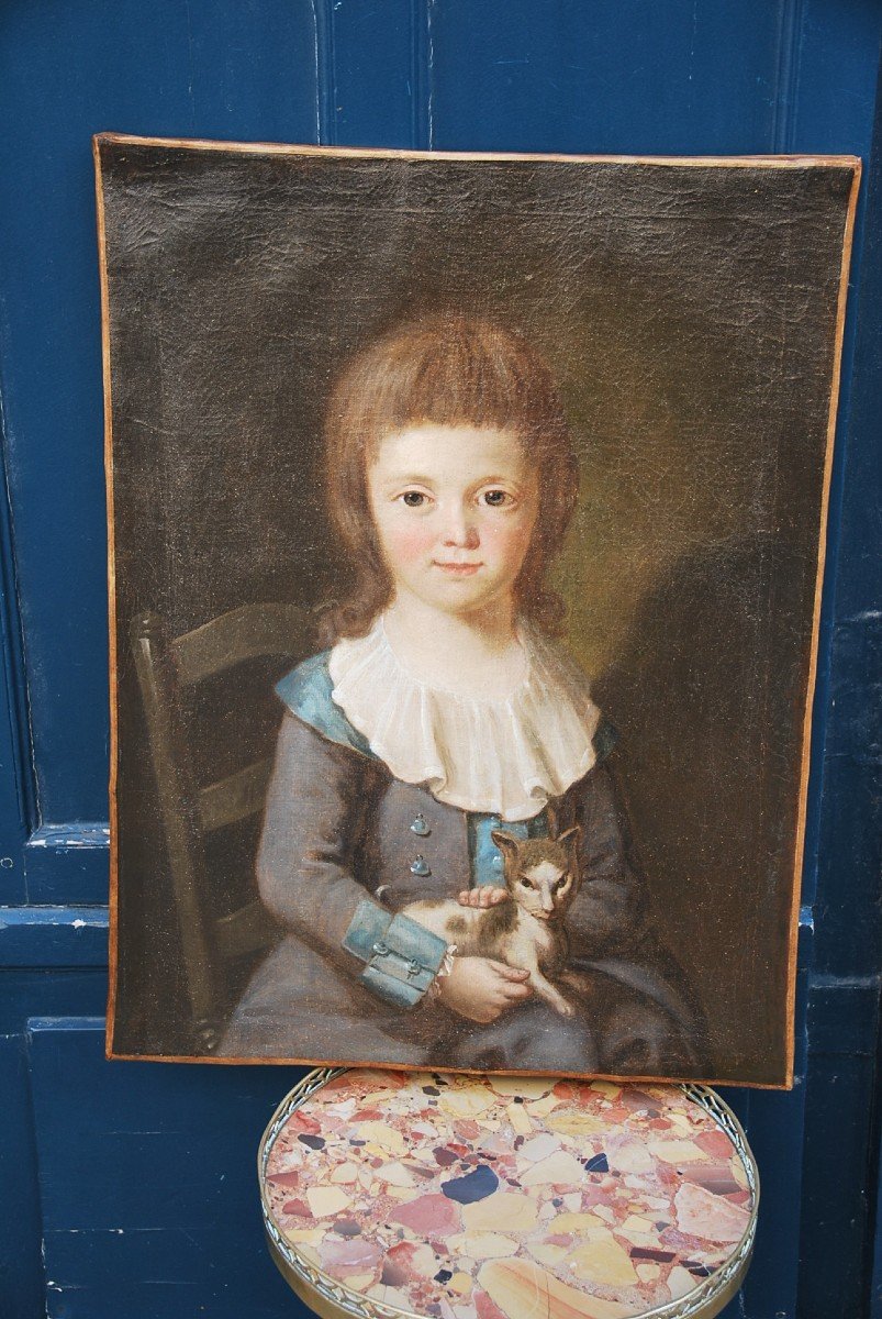 Charming Portrait Of The Young Nouel De Latouche End Of XVIII-photo-3