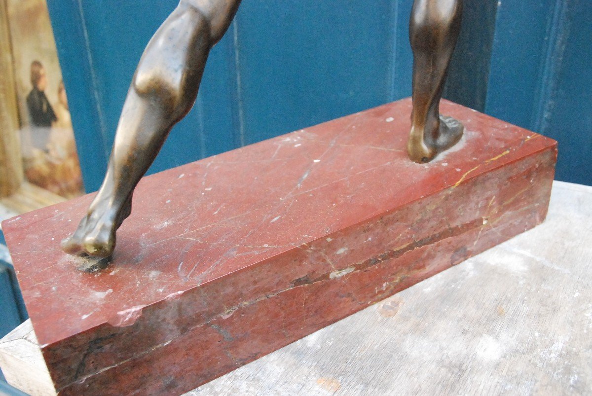 Important Bronze Le Gladiateur Borghèse Début Du XIX-photo-4