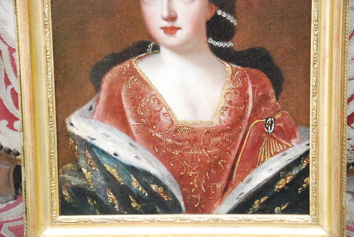 Portrait D After Gobert Of Princess De Conti, Louise De Bourbon-photo-1