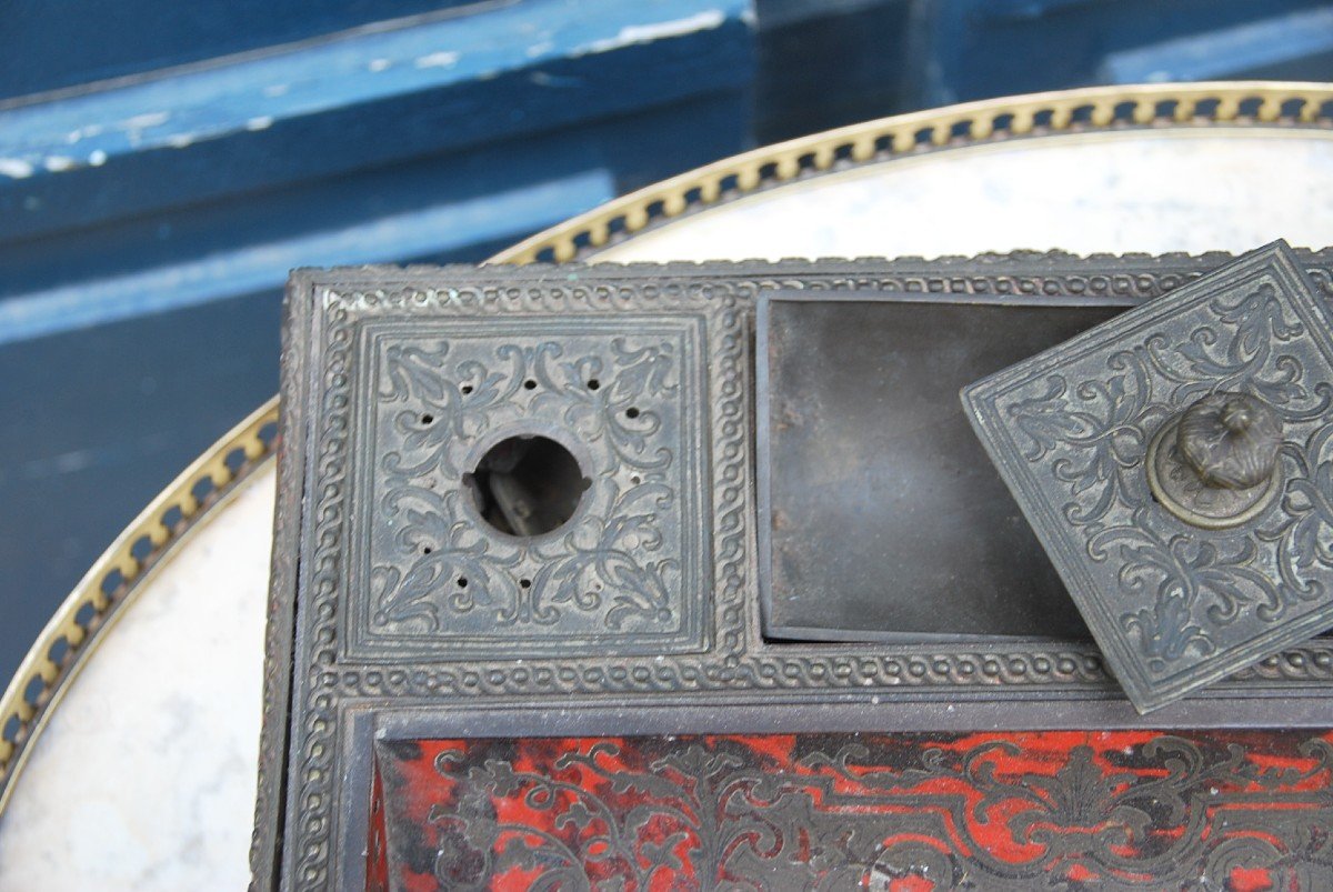 Louis XIV Style Inkwell, Boulle Marquetry-photo-1