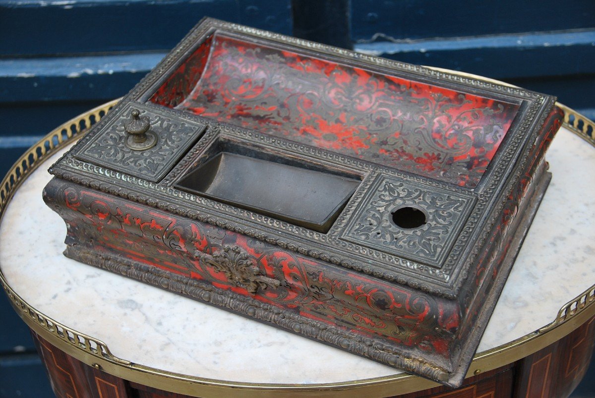 Louis XIV Style Inkwell, Boulle Marquetry-photo-2