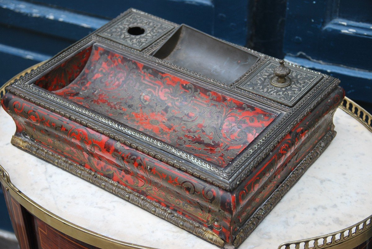 Louis XIV Style Inkwell, Boulle Marquetry