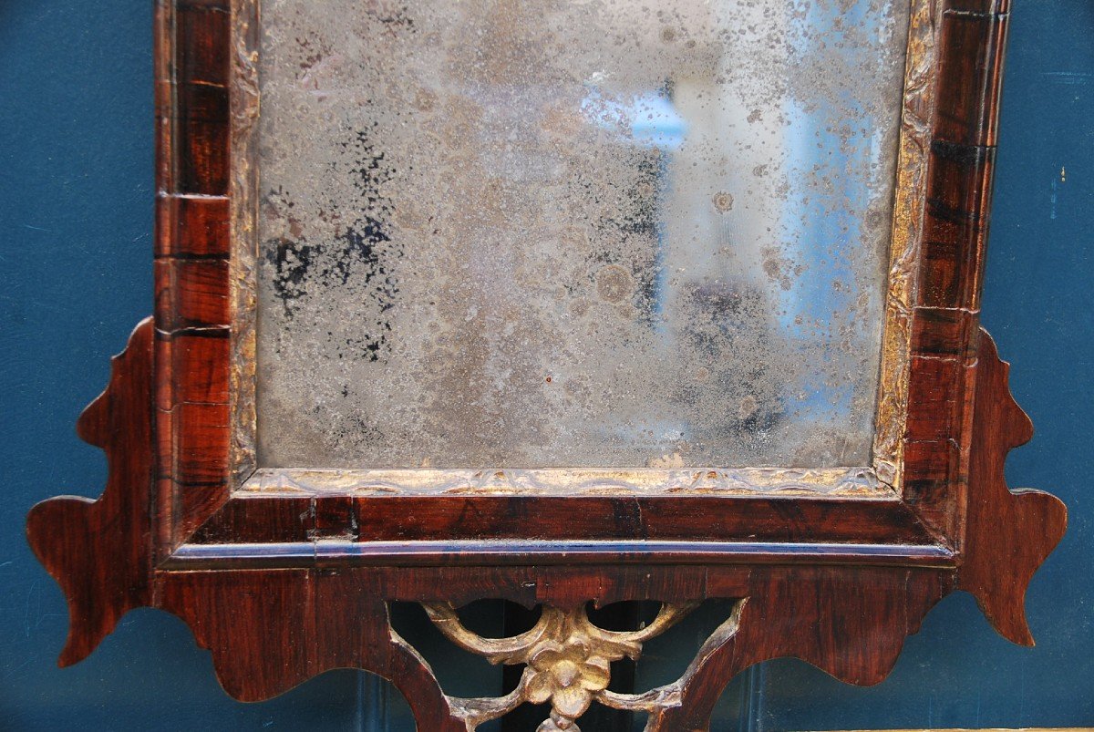 Small Mirror In Veneer And Golden Wood XVIII England-photo-3