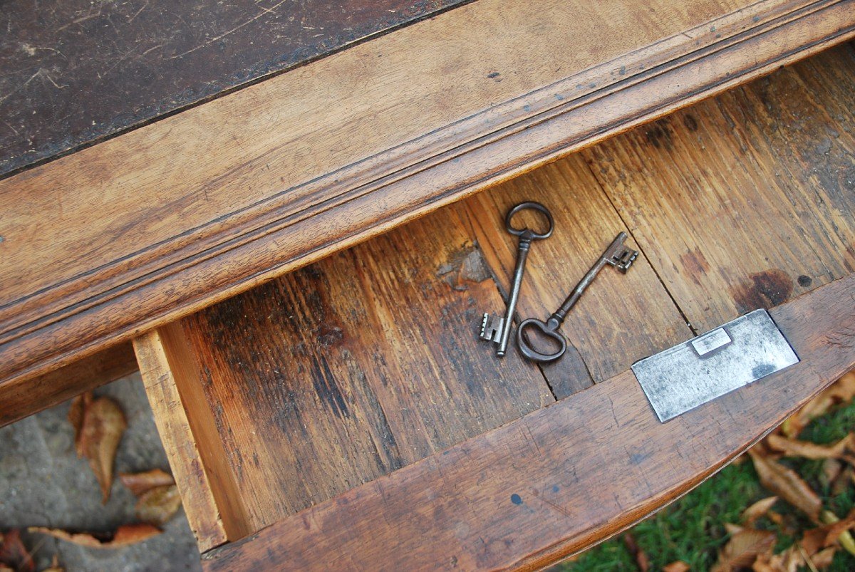 Bureau  Plat En Noyer D époque Louis XV / XVIII-photo-4