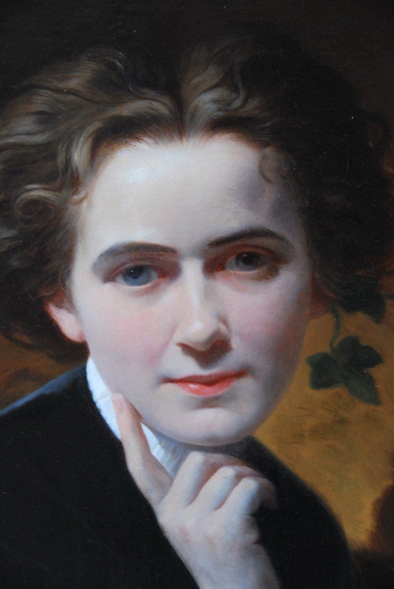 Beau Portait De Femme Signé De Yvon  XIX-photo-5