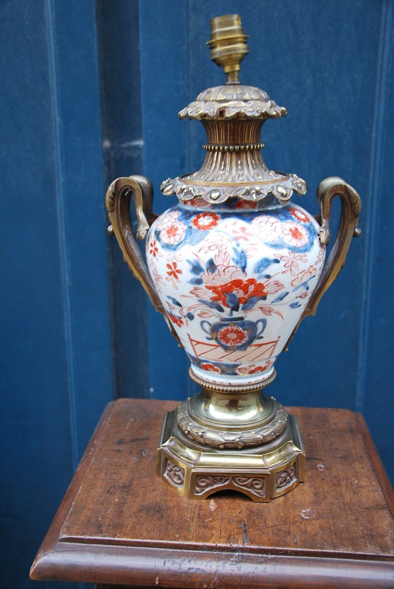 Vase Imari  Monture Bronze  Style Louis XVI-photo-2