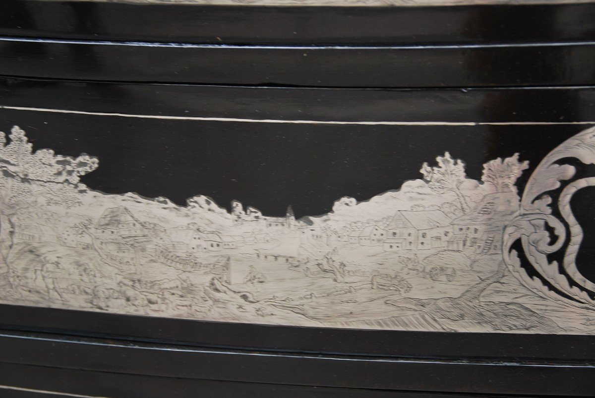 Important Louis XIV Commode In Pewter Marquetry, From Princes Esterhazy-photo-6