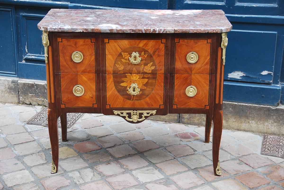 Petite Commode En Placage D époque Louis XVI-photo-2