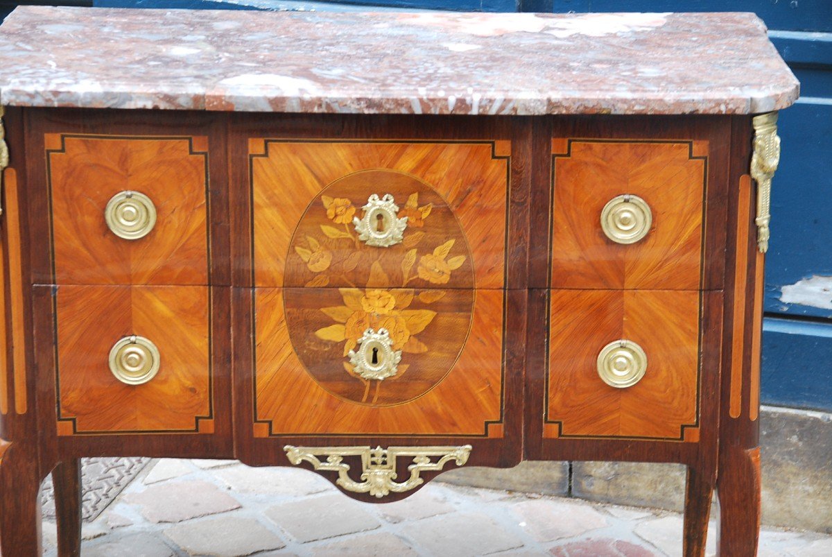 Petite Commode En Placage D époque Louis XVI-photo-3