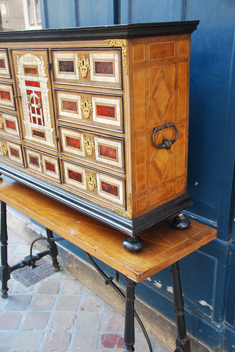 Marquetry Cabinet In Tortoiseshell, Flanders XVII-photo-5