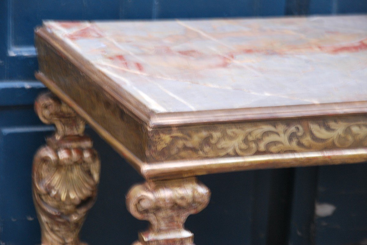 Console Bois Doré Italie XVIII-photo-2