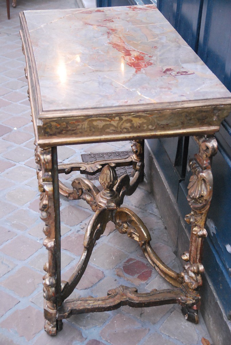 Console Bois Doré Italie XVIII-photo-8