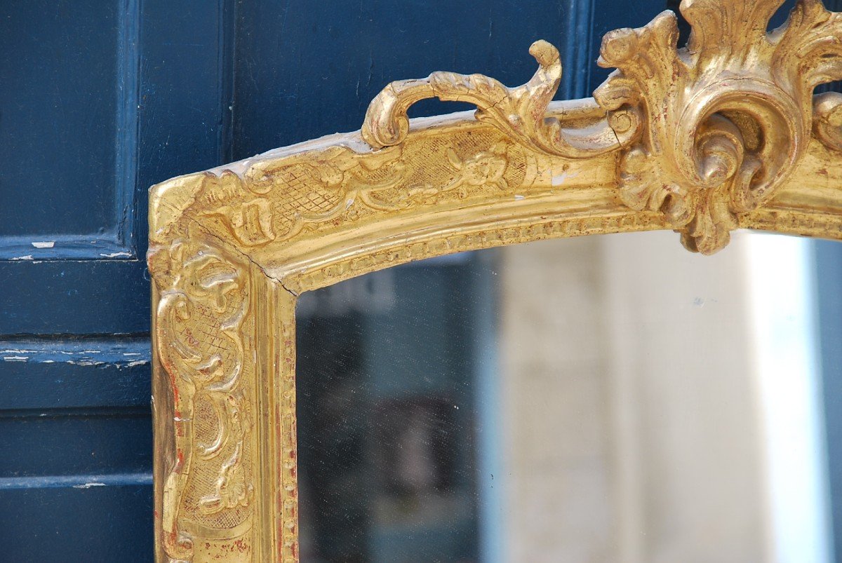 Mirror In Golden Wood D Regence Period XVIII-photo-3