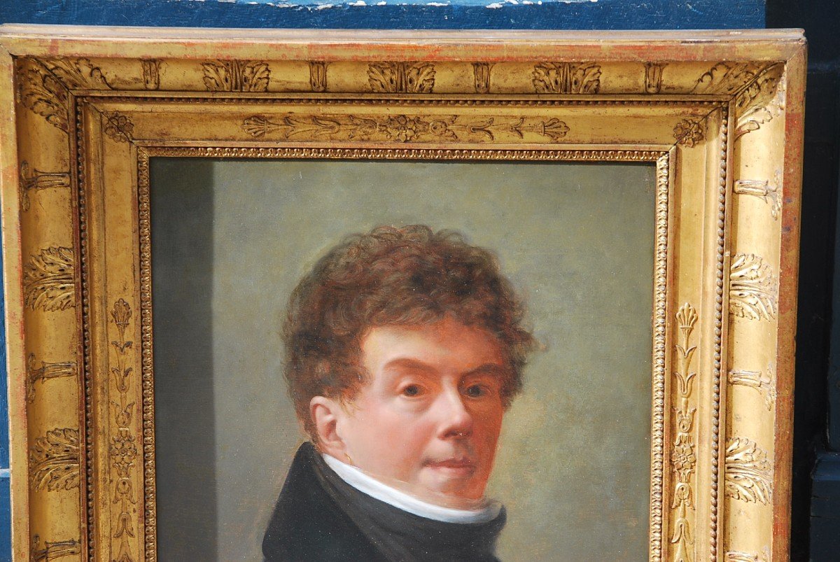 Beautiful Portrait Of A Man Early XIX Signed De Sicardi-photo-2