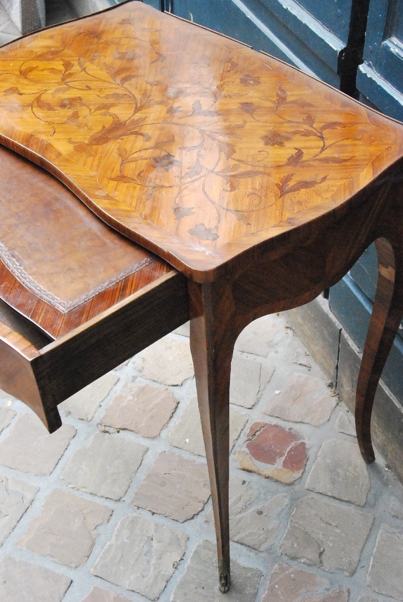 Salon Table In Louis XV Marquetry-photo-3