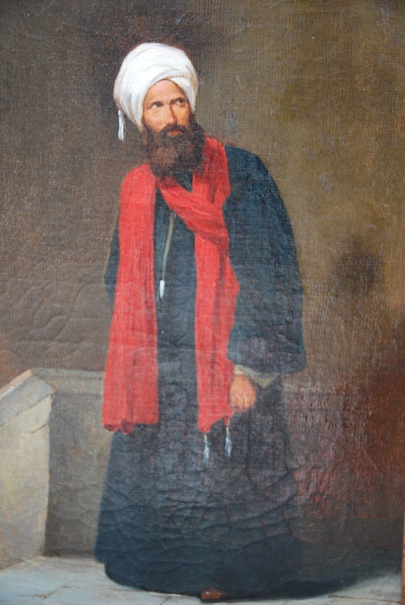 Oil On Canvas Man In Turban XIX-photo-2