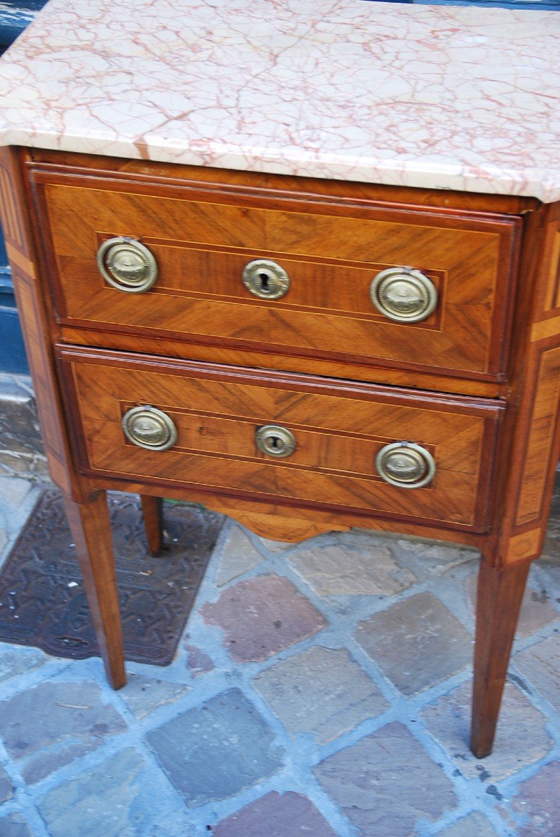 Pair Of Commodes D Louis XVI Period, Late XVIII-photo-3