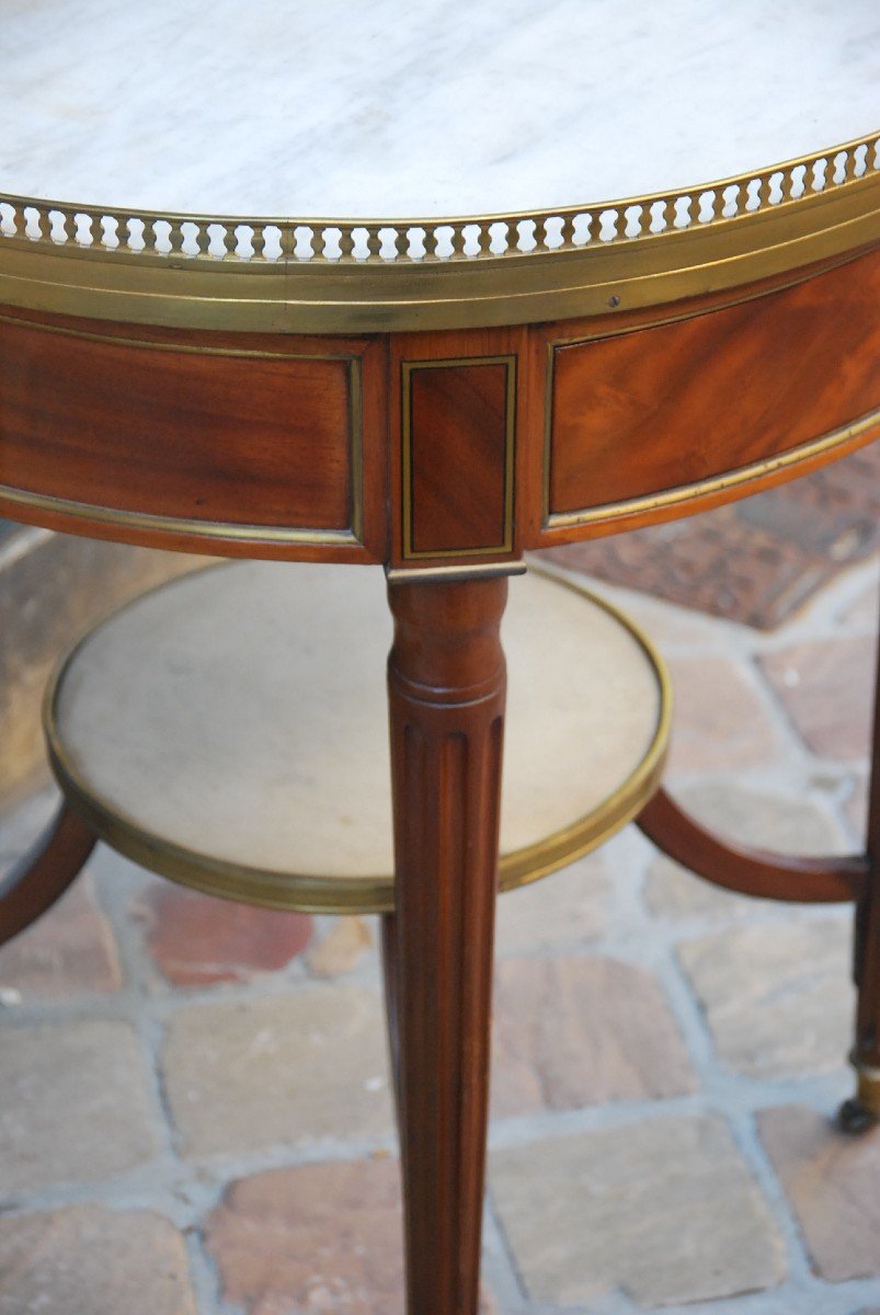 Elegant Bouillotte Table In Mahogany D Louis XVI Period-photo-3