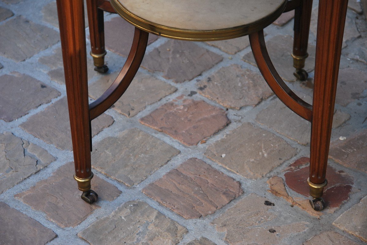 Elegant Bouillotte Table In Mahogany D Louis XVI Period-photo-6