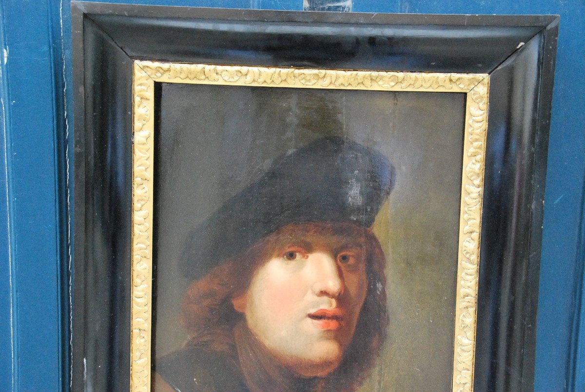 Oil On Panel, Self-portrait D After Rembrandt XVII-photo-4