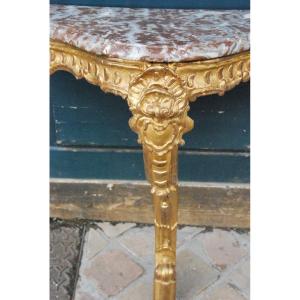 Console In Golden Wood With A Foot D Regence Period XVIII