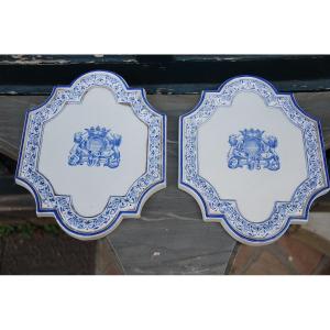 Pair Of Armored Earthenware Plates