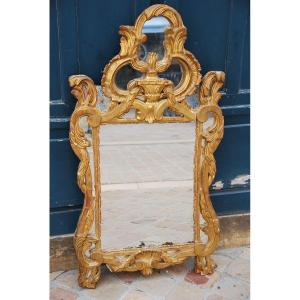 Miroir En Bois Doré D époque Louis  XV  .provence XVIII